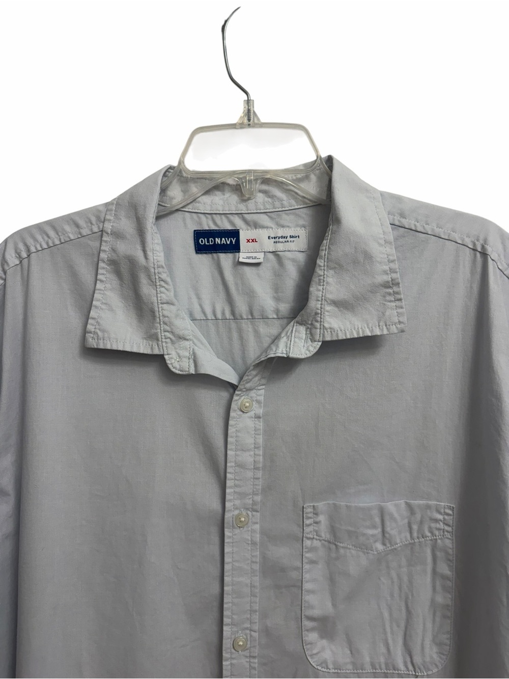 Old Navy Men’s Regular-Fit Short-Sleeve Everyday Shirt XXL Light Blue Coastal - Picture 4 of 16